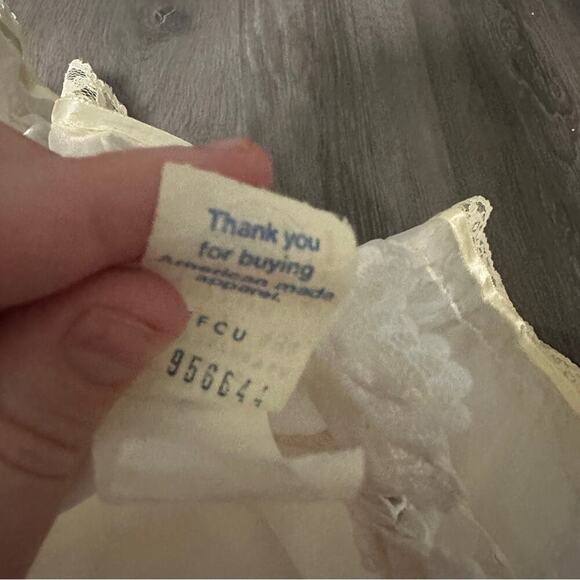 Vintage Union Made Girls Dress Size 7 Ruffle Lace Pleated Short Sleeve 80s Style - Picture 6 of 16